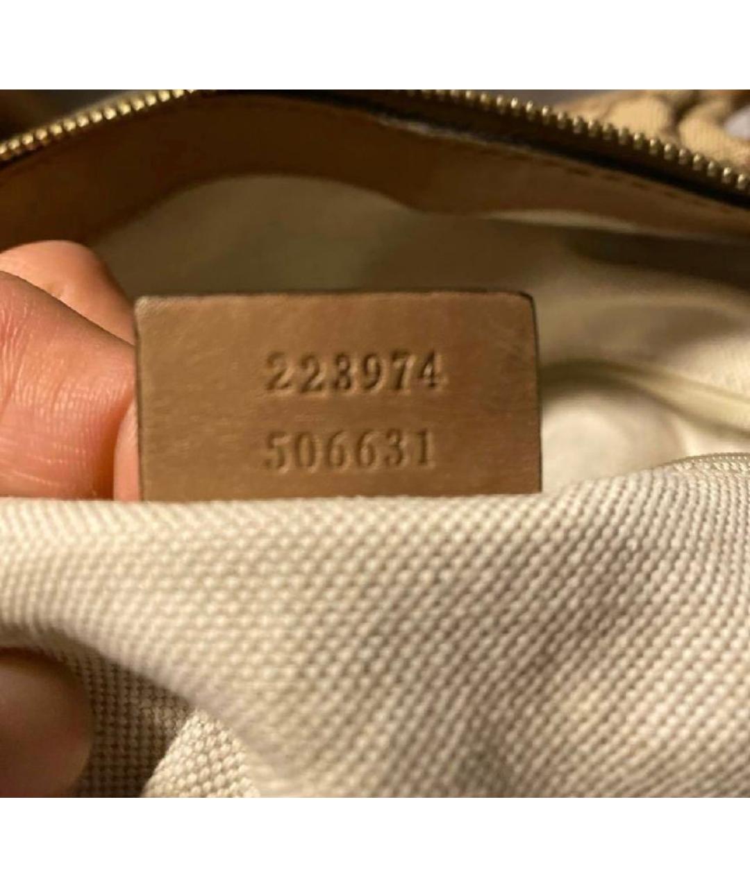 GUCCI Бежевая жаккардовая сумка тоут, фото 5