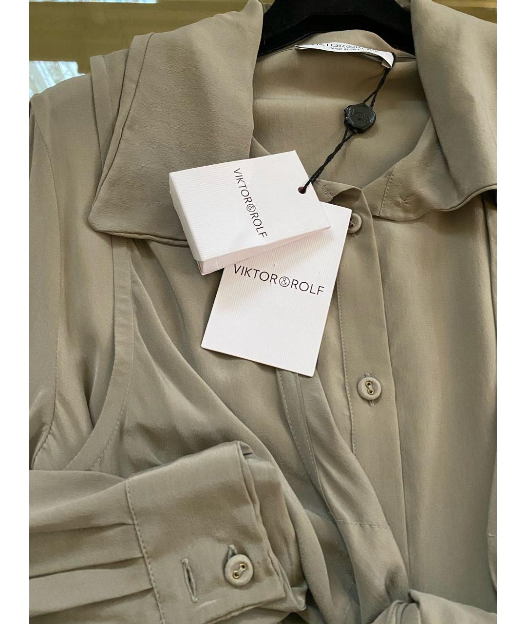 VIKTOR & ROLF Бежевая шелковая блузы, фото 8