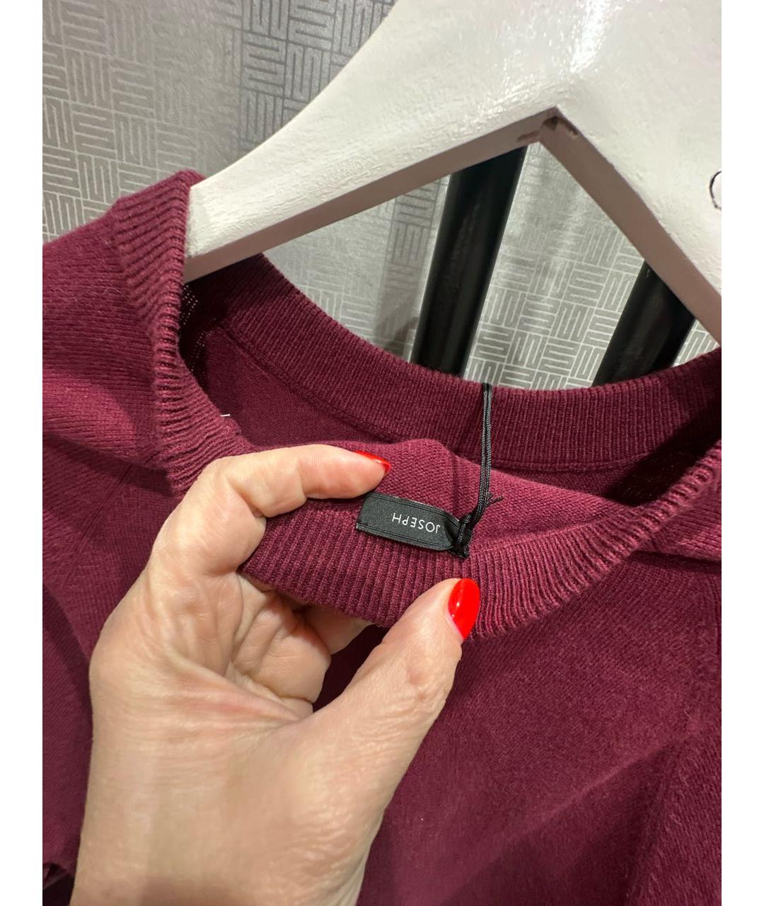 JOSEPH Бордовое шерстяное повседневное платье, фото 3