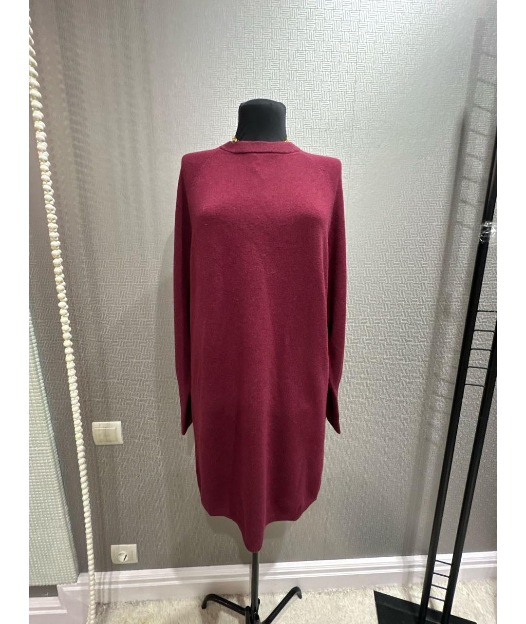 JOSEPH Бордовое шерстяное повседневное платье, фото 5
