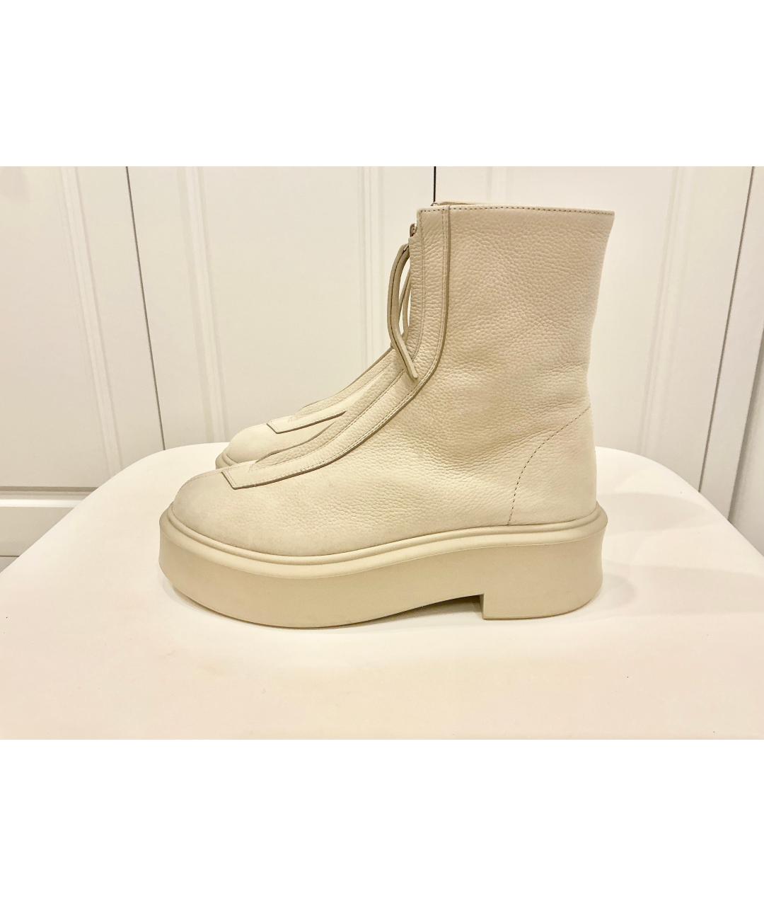 THE ROW Бежевые кожаные полусапоги, фото 8