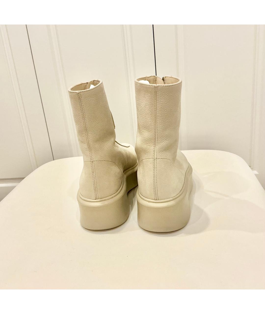 THE ROW Бежевые кожаные полусапоги, фото 4