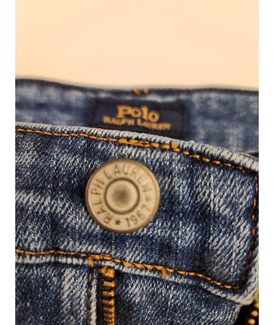 POLO RALPH LAUREN Синие хлопковые детские джинсы, фото 4