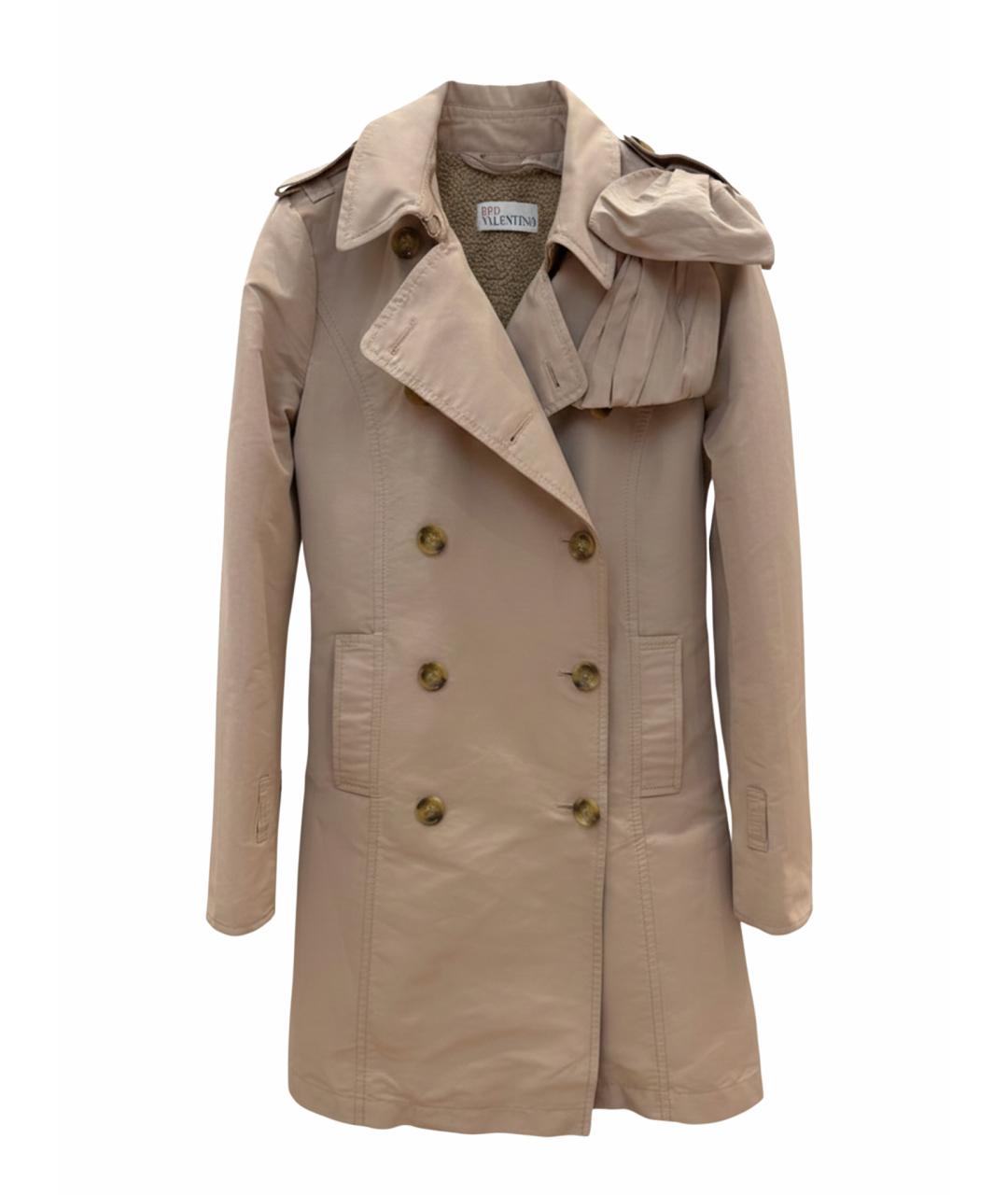 RED VALENTINO Бежевый полиэстеровый тренч/плащ, фото 1