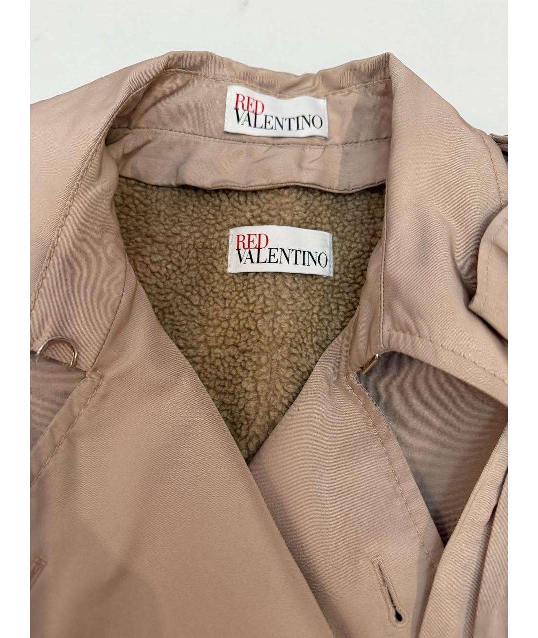 RED VALENTINO Бежевый полиэстеровый тренч/плащ, фото 4