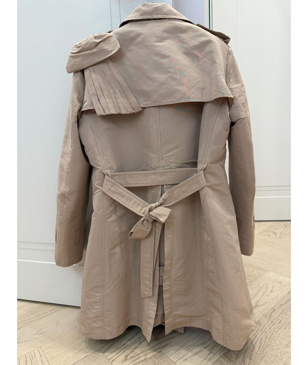 RED VALENTINO Бежевый полиэстеровый тренч/плащ, фото 2