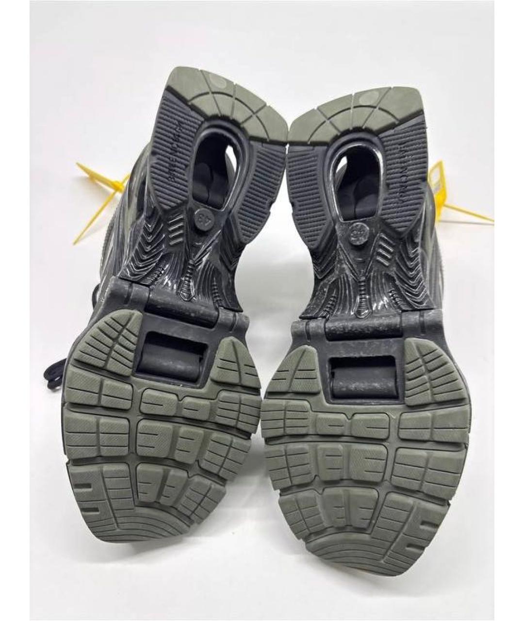 BALENCIAGA Зеленые текстильные низкие кроссовки / кеды, фото 4