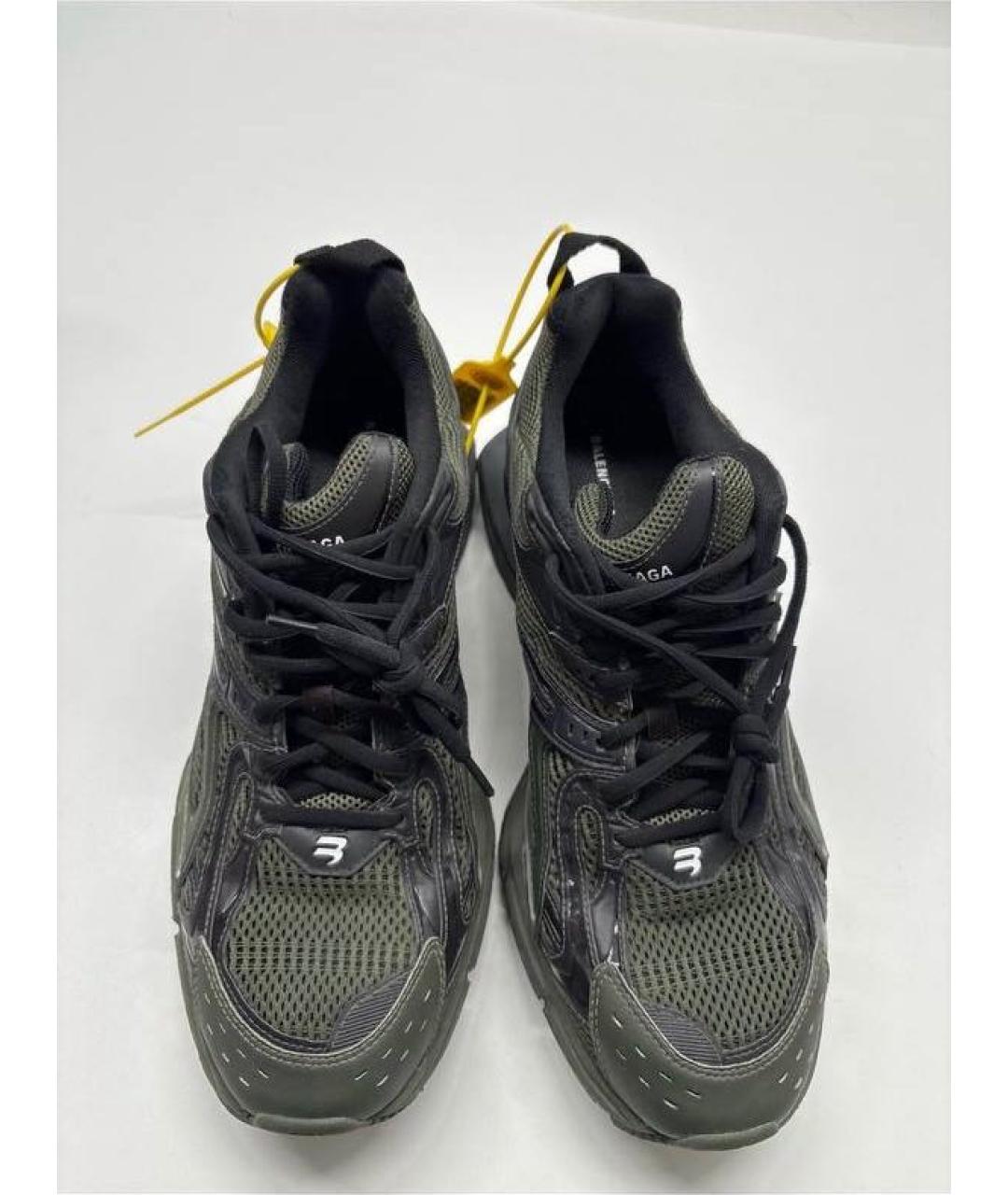 BALENCIAGA Зеленые текстильные низкие кроссовки / кеды, фото 2