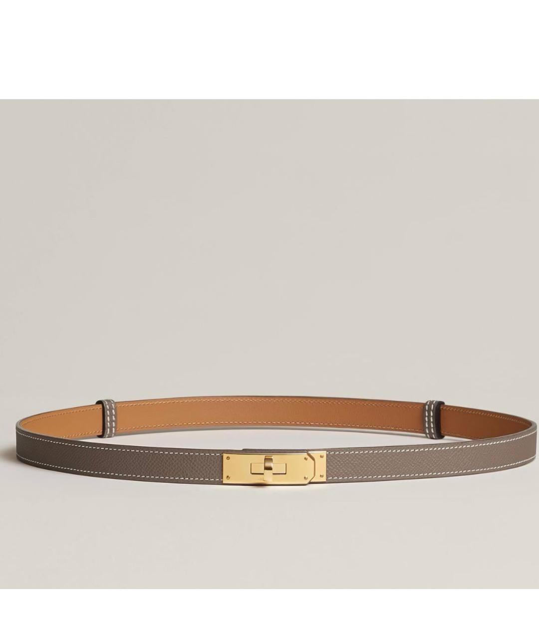 HERMES Бежевый кожаный ремень, фото 3