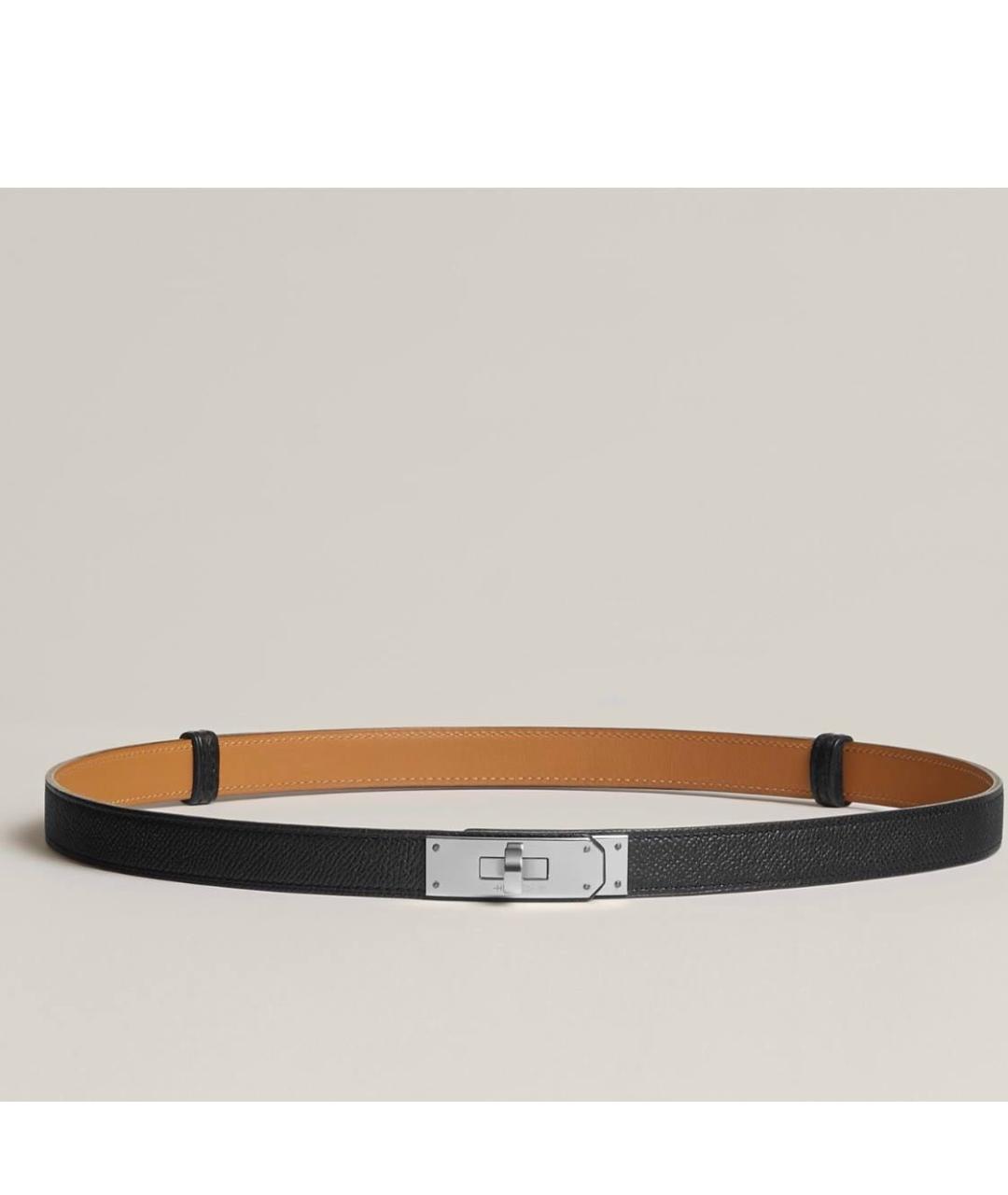 HERMES Черный кожаный ремень, фото 3