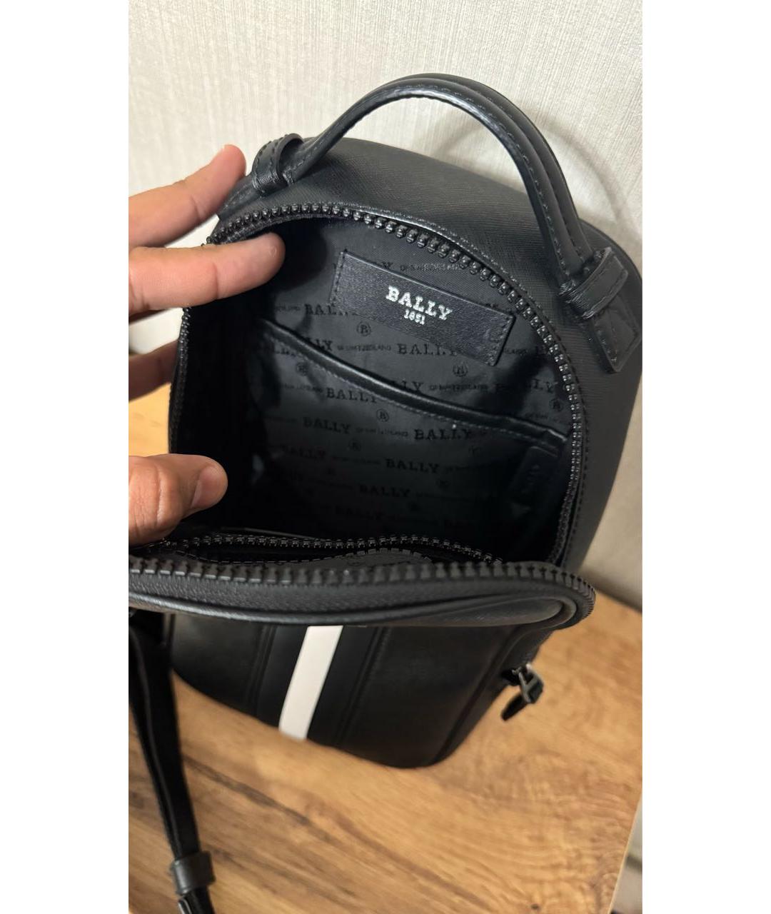 BALLY Черный кожаный рюкзак, фото 4