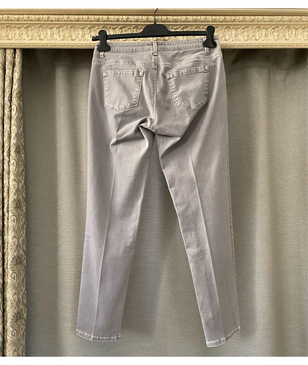 LES COPAINS Серые хлопко-полиэстеровые джинсы слим, фото 2