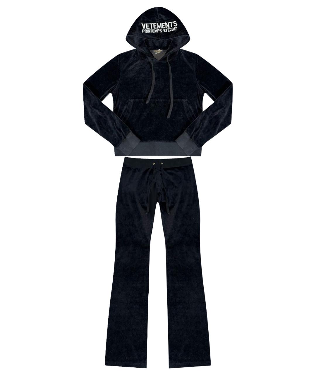 VETEMENTS Черный бархатный костюм с брюками, фото 1