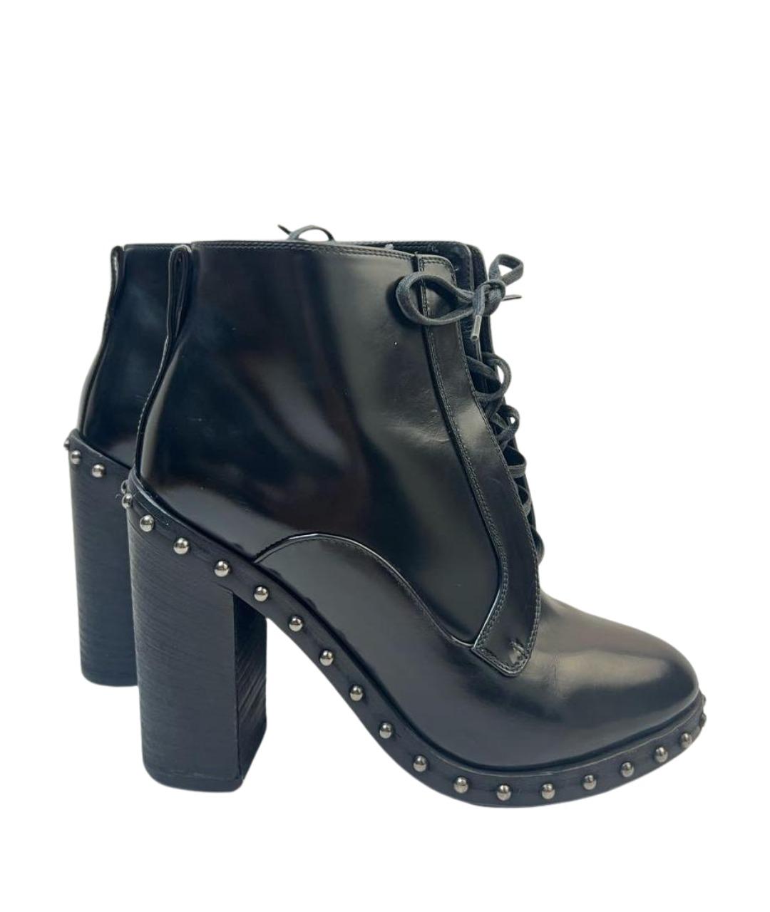 DOLCE&GABBANA Черные кожаные ботильоны, фото 1