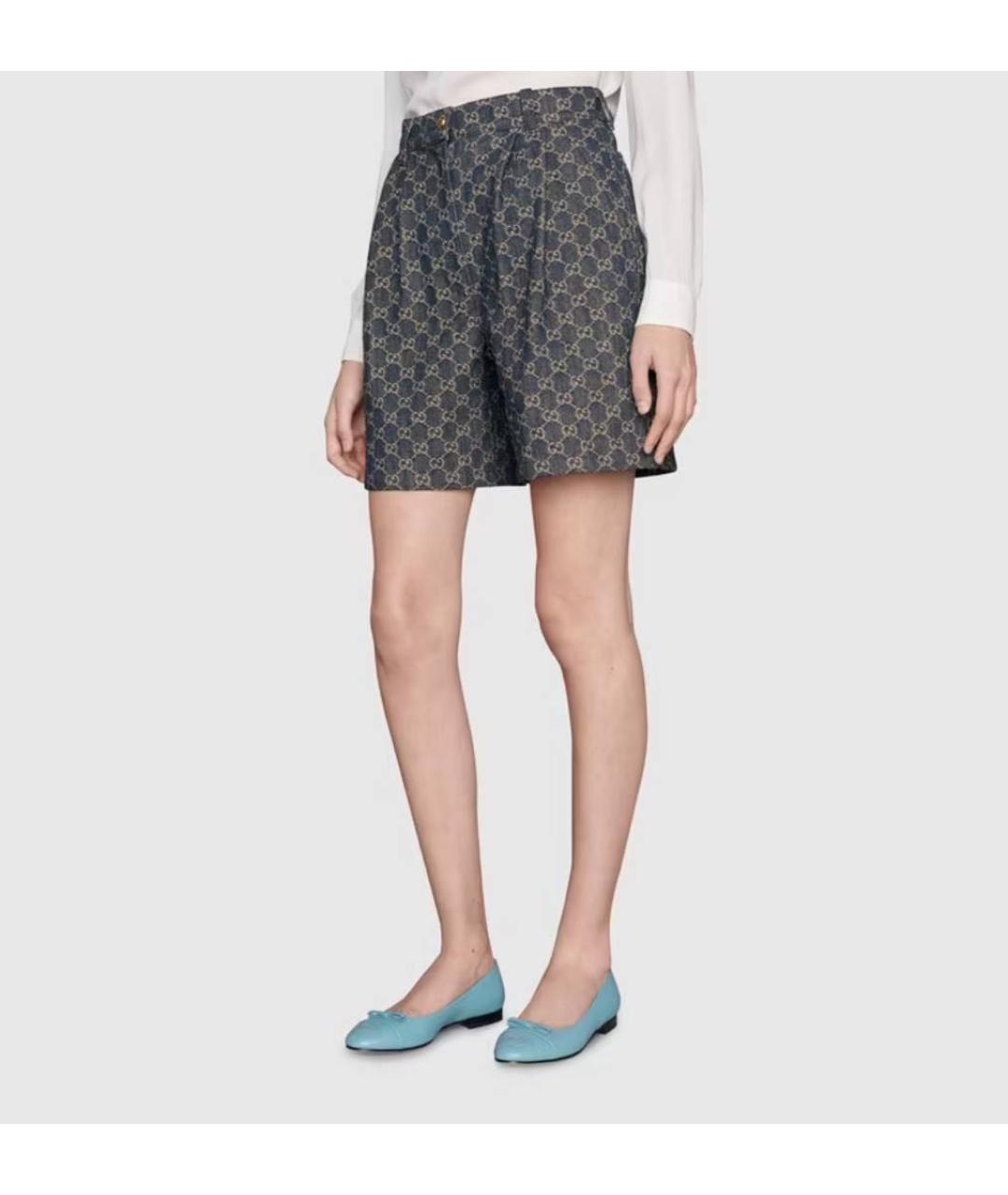 GUCCI Голубые кожаные балетки, фото 6