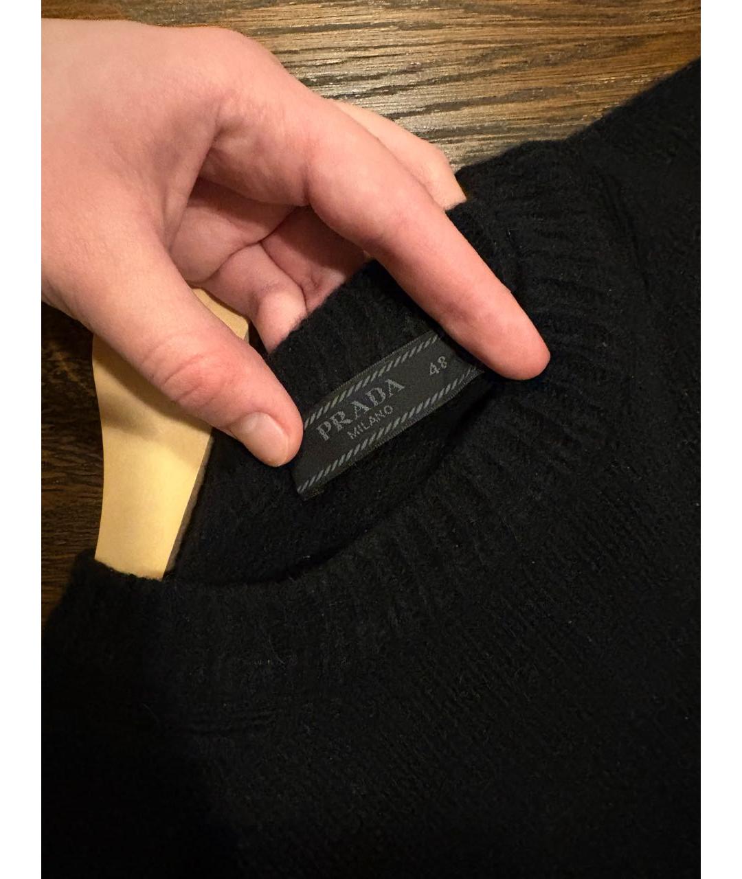 PRADA Черный шерстяной джемпер / свитер, фото 3