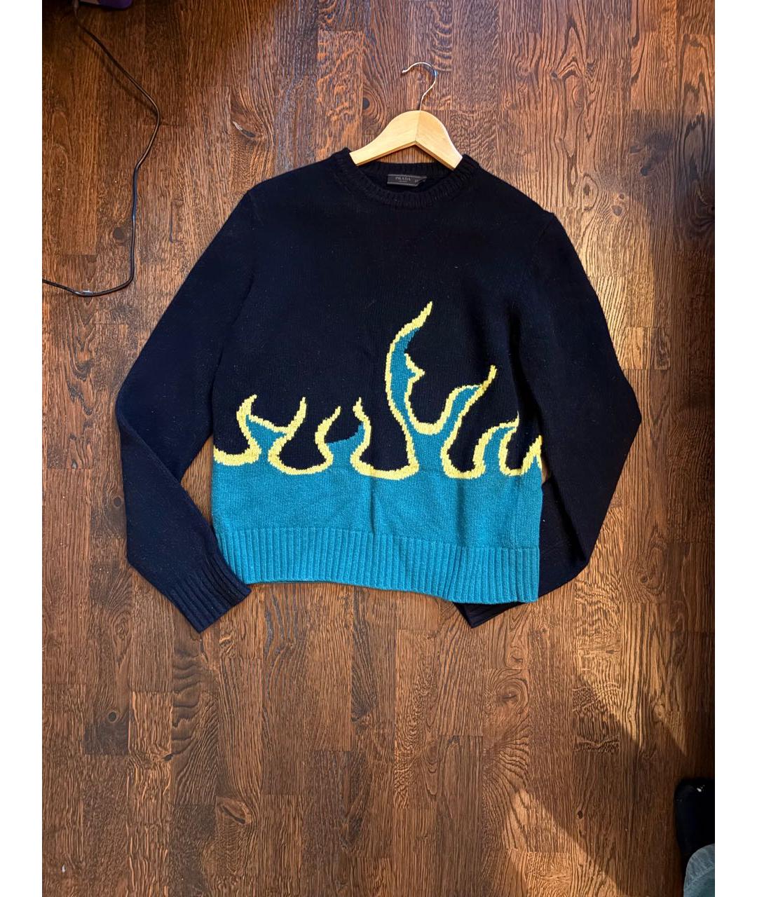 PRADA Черный шерстяной джемпер / свитер, фото 5