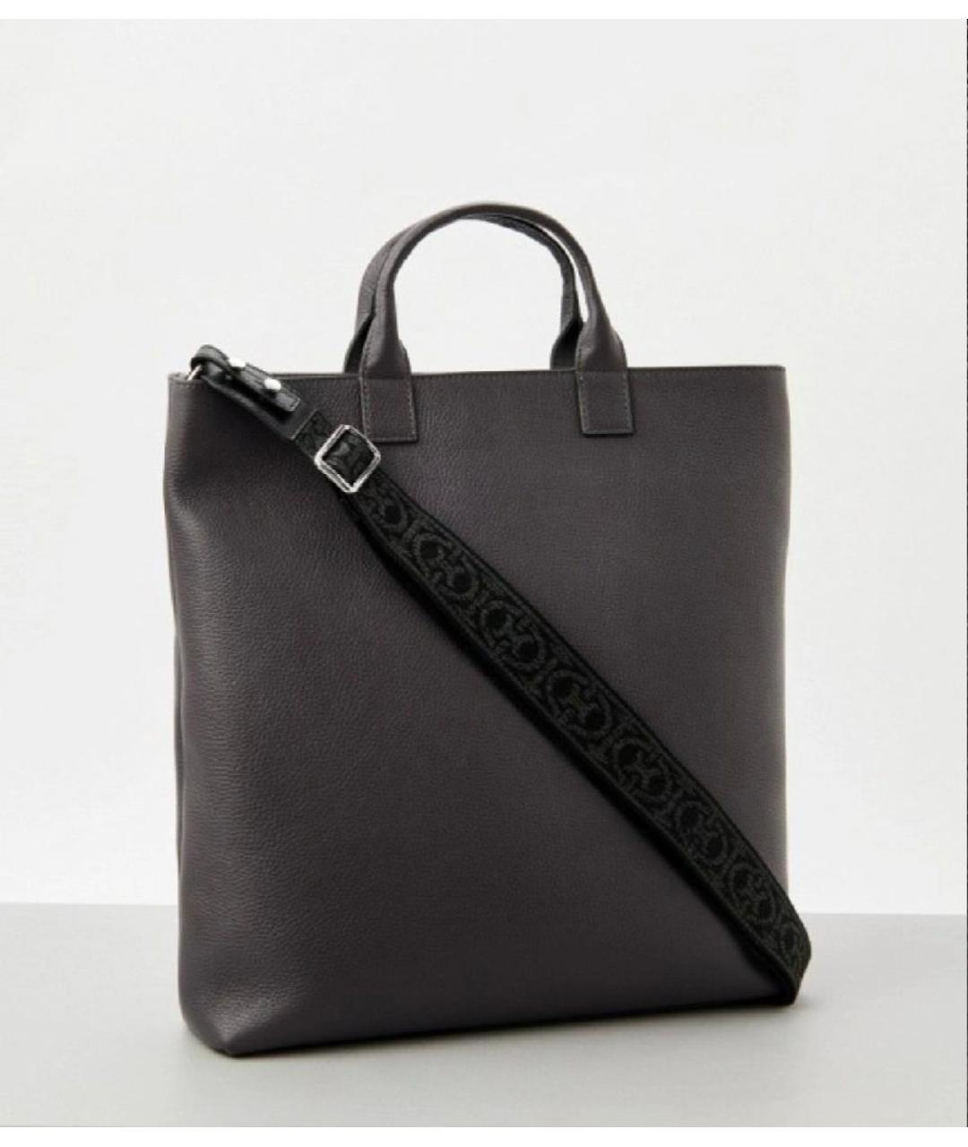 COCCINELLE Черная кожаная сумка тоут, фото 2