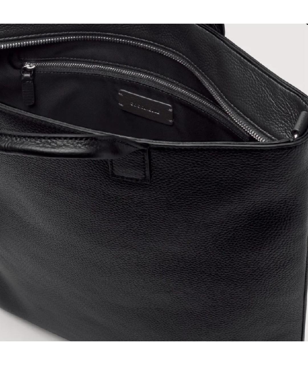 COCCINELLE Черная кожаная сумка тоут, фото 3