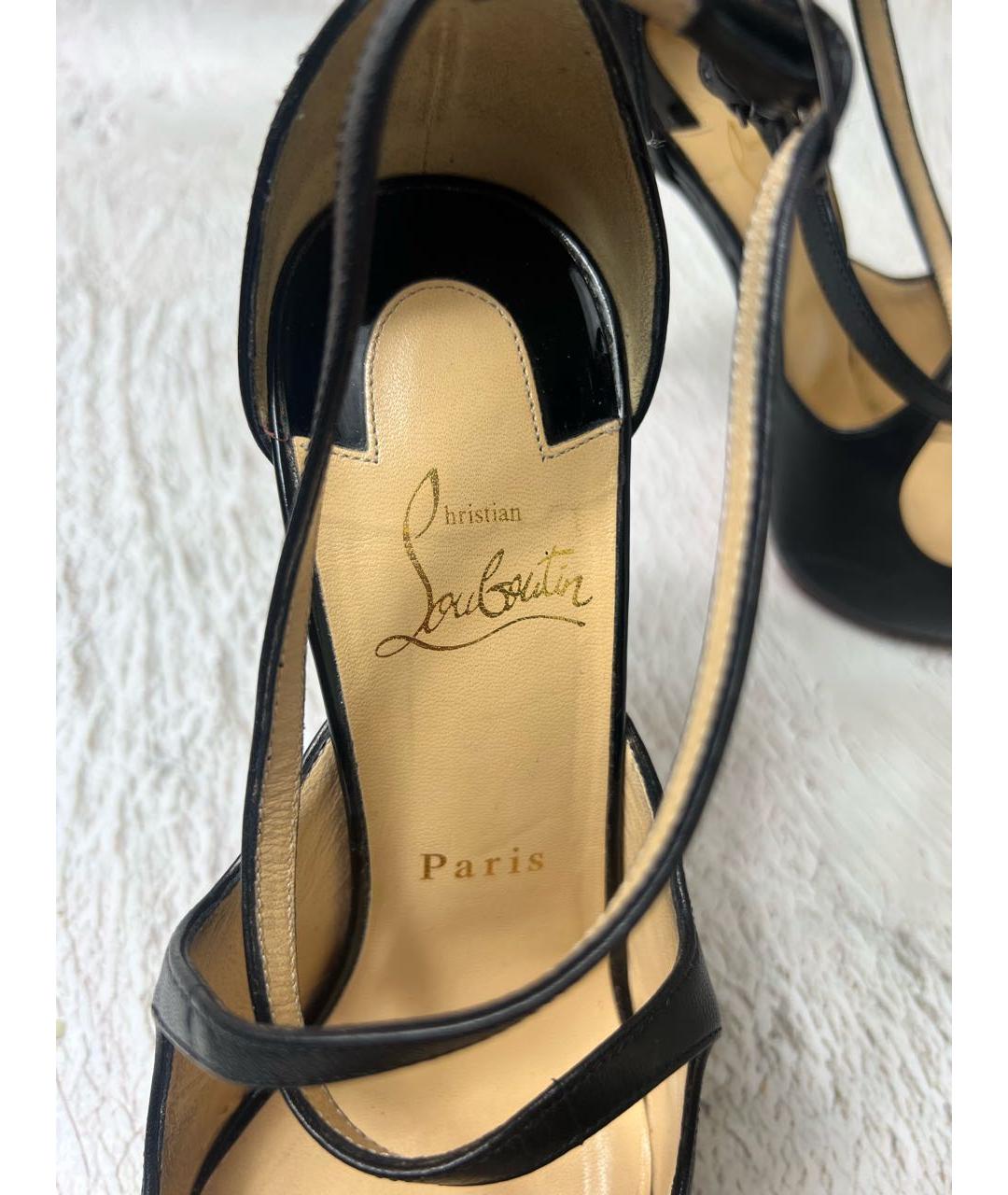 CHRISTIAN LOUBOUTIN Черные кожаные туфли, фото 3