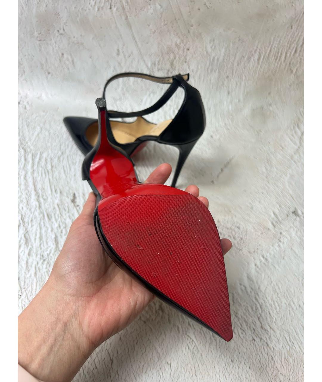 CHRISTIAN LOUBOUTIN Черные кожаные туфли, фото 5