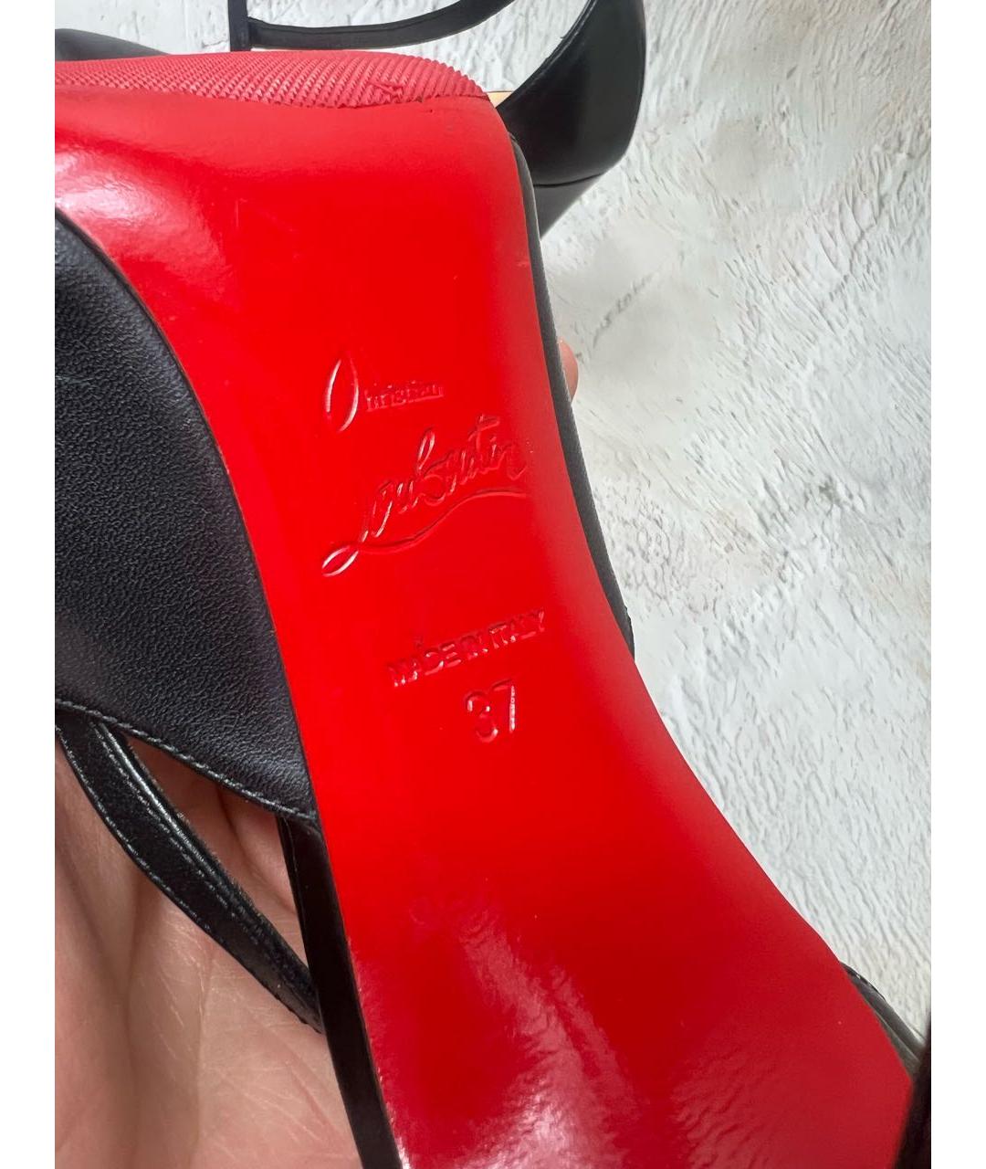 CHRISTIAN LOUBOUTIN Черные кожаные туфли, фото 6