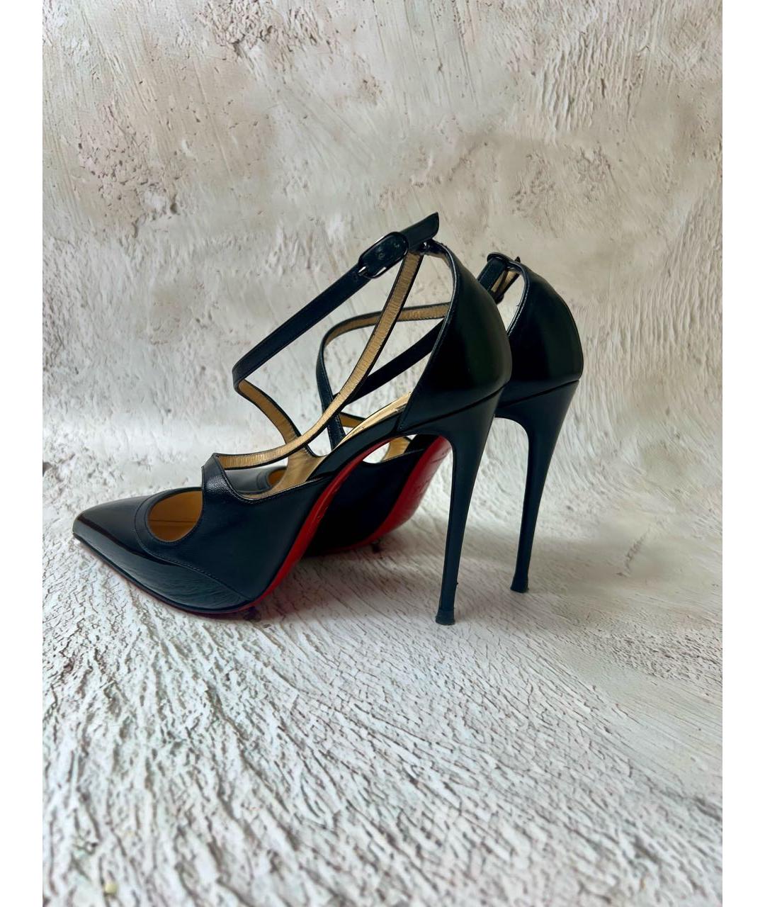 CHRISTIAN LOUBOUTIN Черные кожаные туфли, фото 7