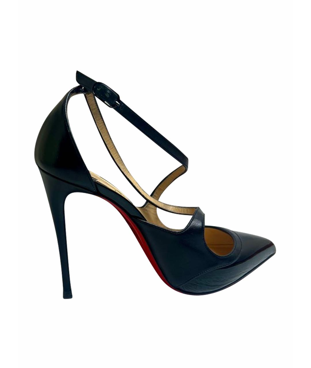 CHRISTIAN LOUBOUTIN Черные кожаные туфли, фото 1