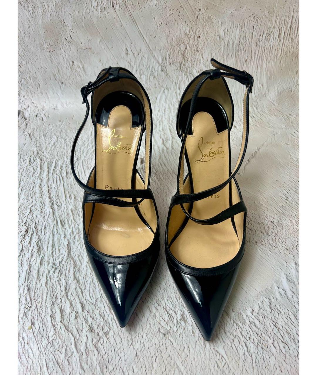 CHRISTIAN LOUBOUTIN Черные кожаные туфли, фото 2