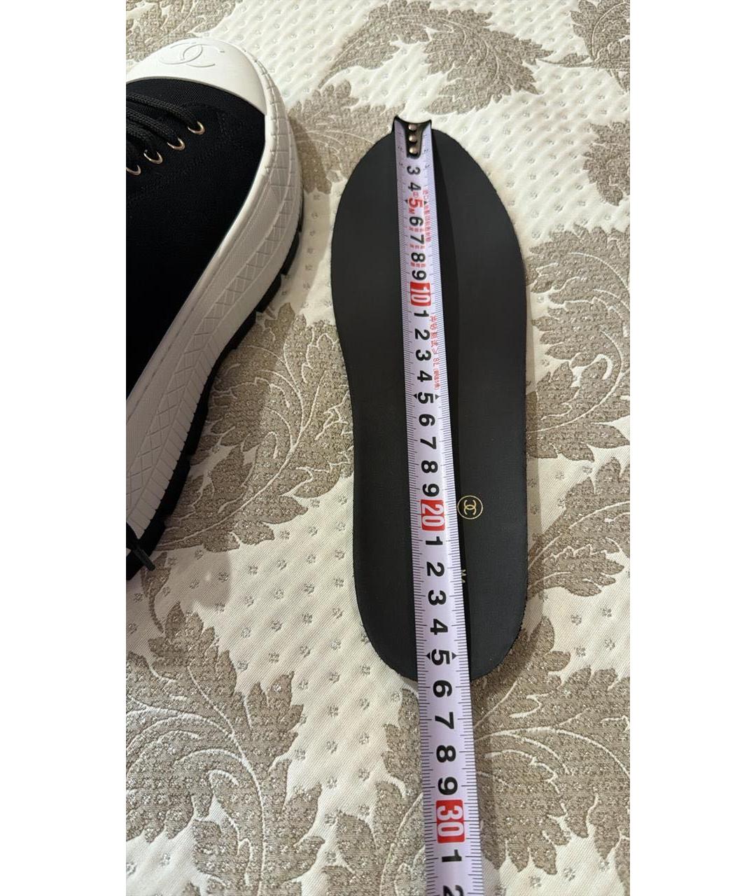 CHANEL Черные текстильные кеды, фото 5