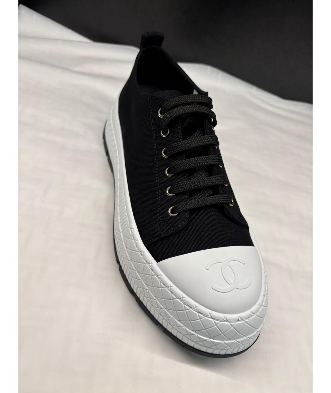 CHANEL Черные текстильные кеды, фото 4