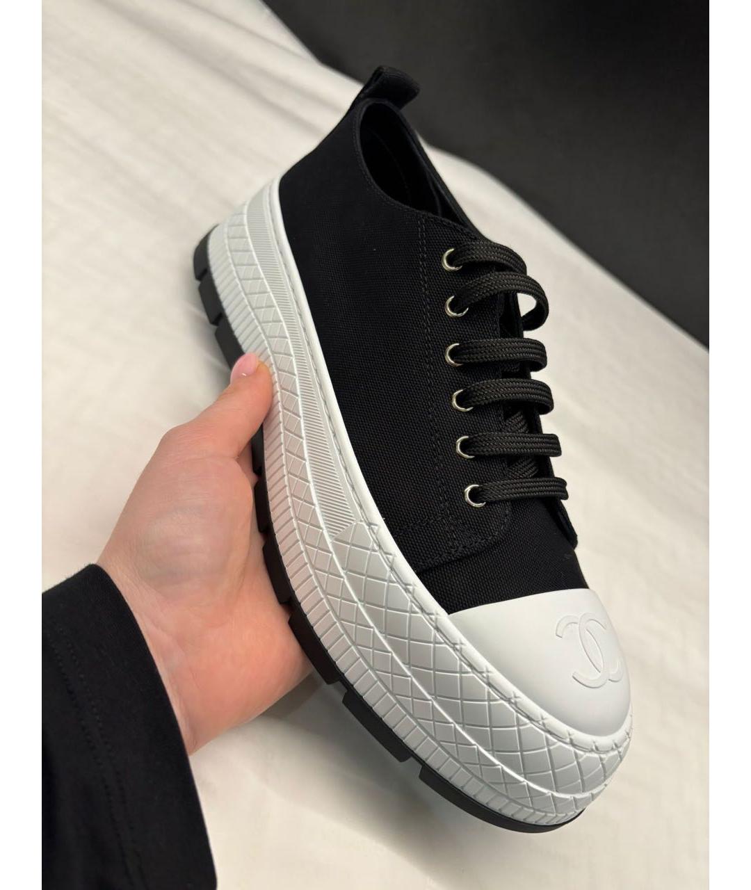 CHANEL Черные текстильные кеды, фото 6
