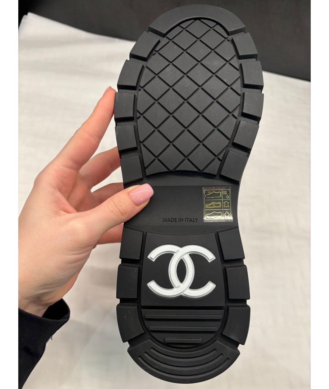 CHANEL Черные текстильные кеды, фото 3