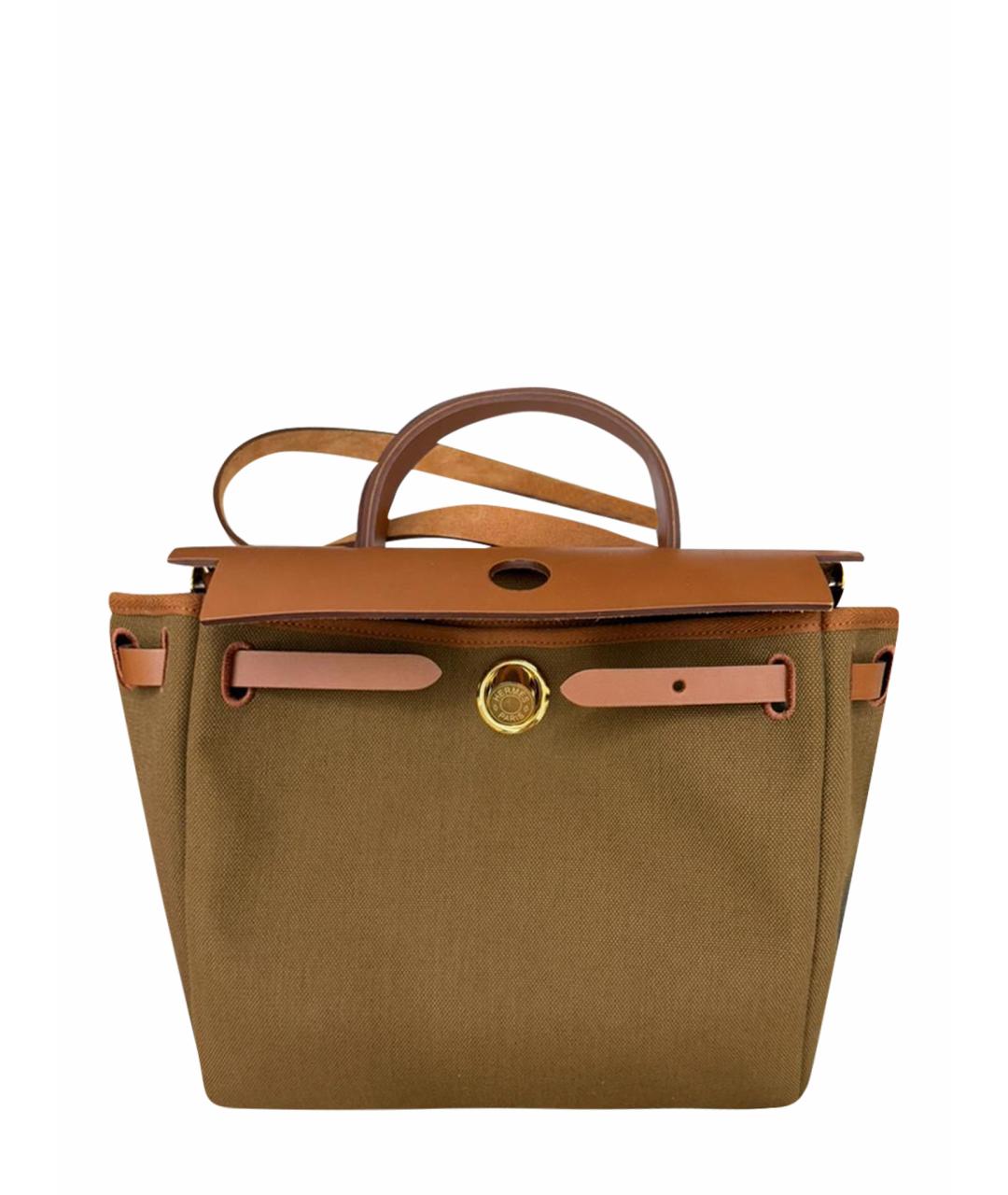 HERMES Коричневая тканевая сумка через плечо, фото 1