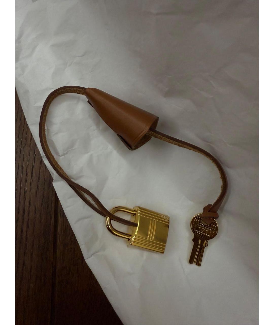 HERMES Коричневая тканевая сумка через плечо, фото 5