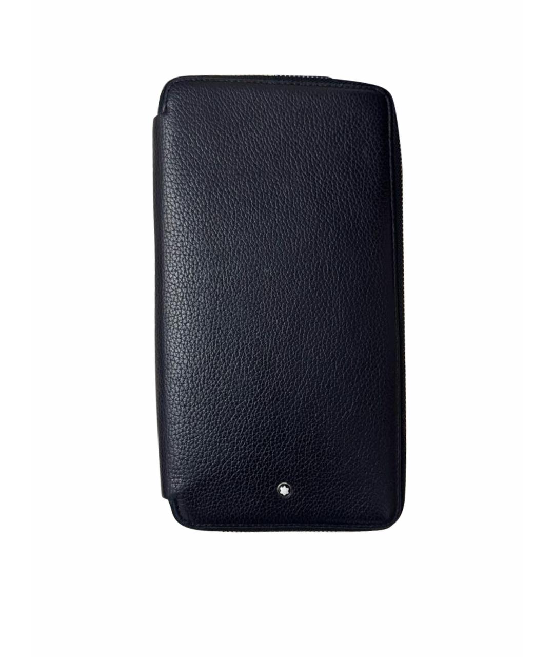 MONTBLANC Черный кожаный кошелек, фото 1