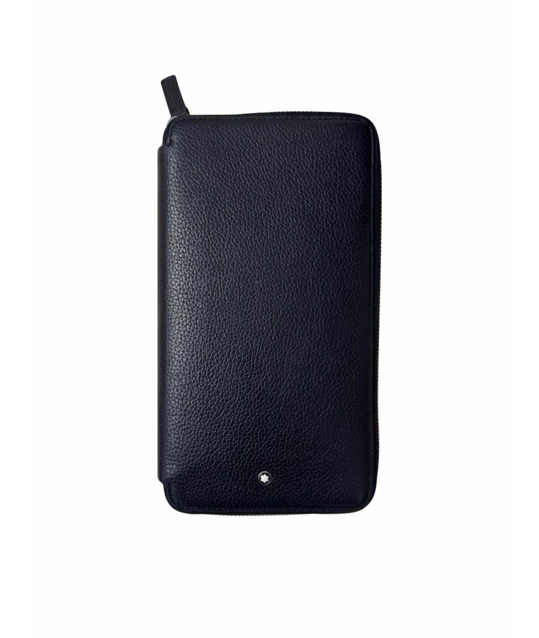 MONTBLANC Черный кожаный кошелек, фото 5