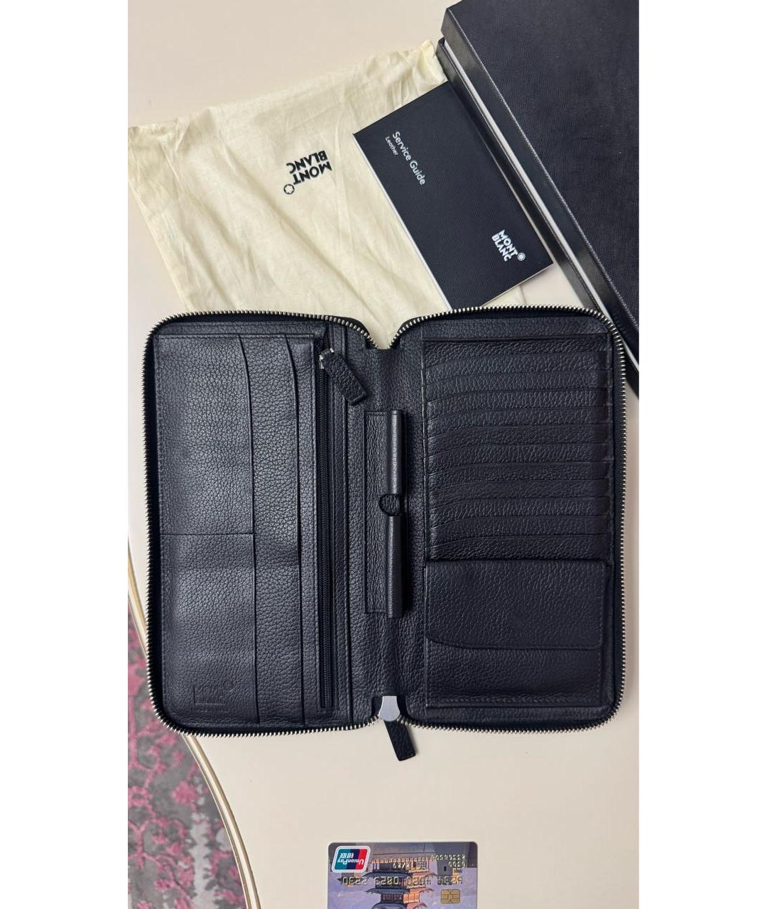 MONTBLANC Черный кожаный кошелек, фото 3