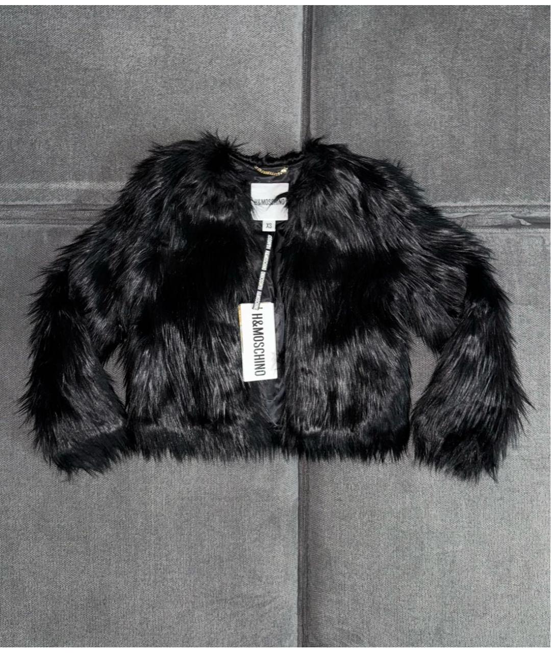 MOSCHINO Черная шерстяная шуба, фото 3