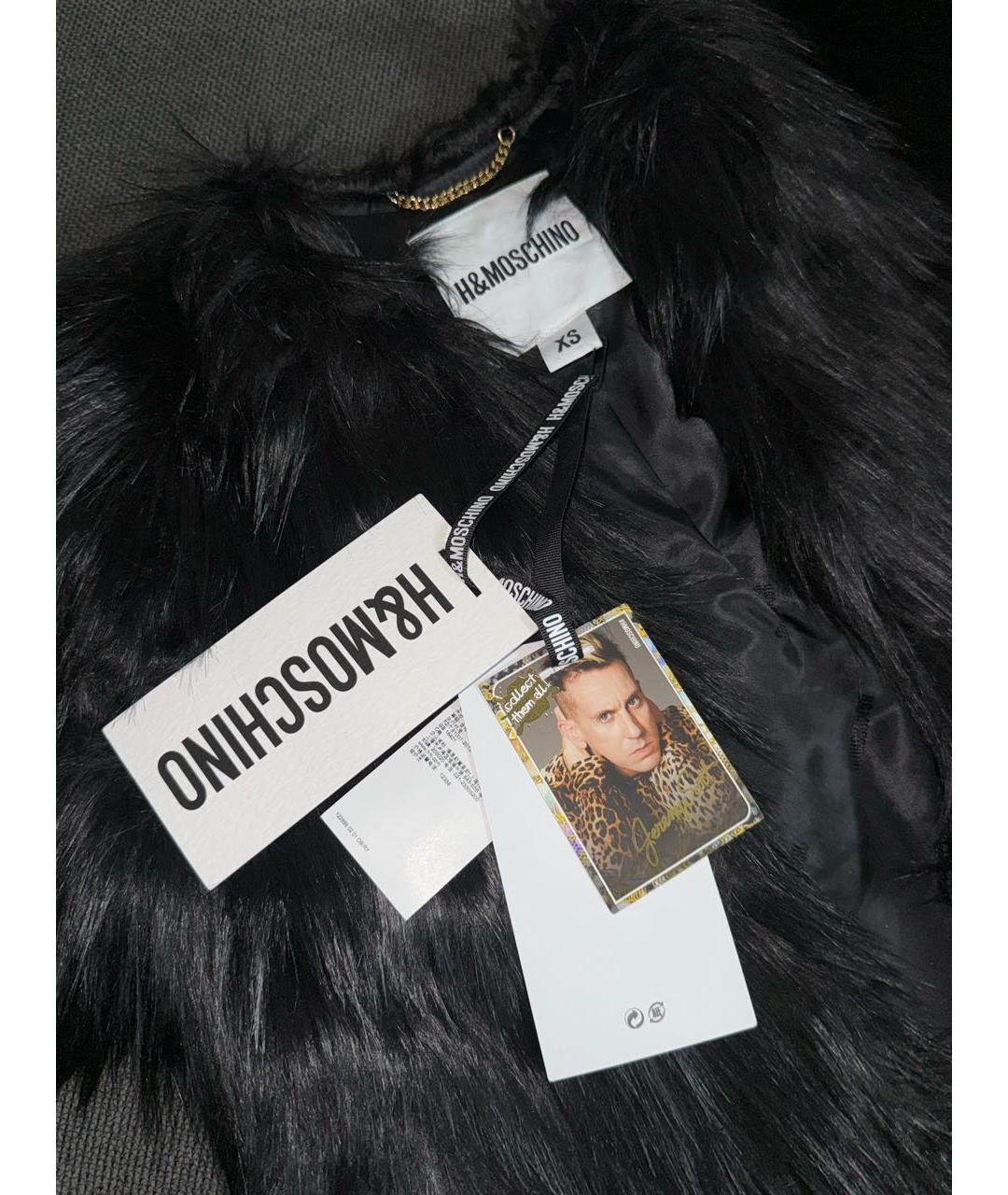 MOSCHINO Черная шерстяная шуба, фото 5