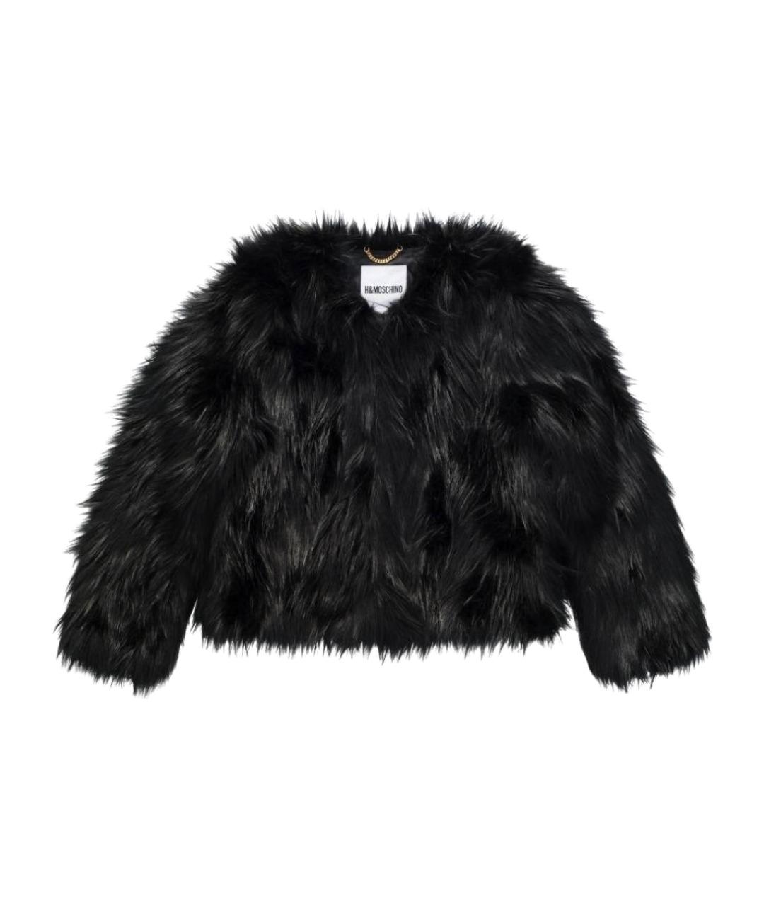 MOSCHINO Черная шерстяная шуба, фото 1