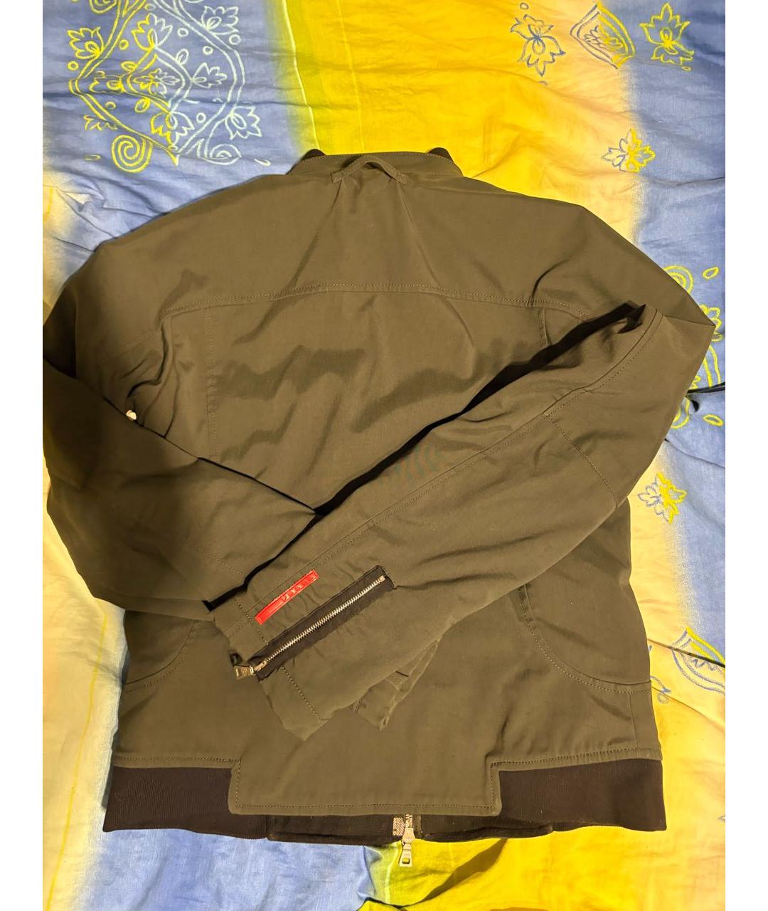PRADA Хаки хлопковая куртка, фото 2