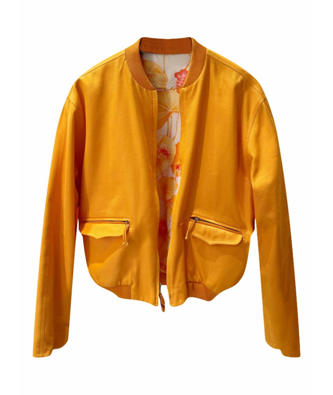 HERMES Оранжевый шелковый жакет/пиджак, фото 1
