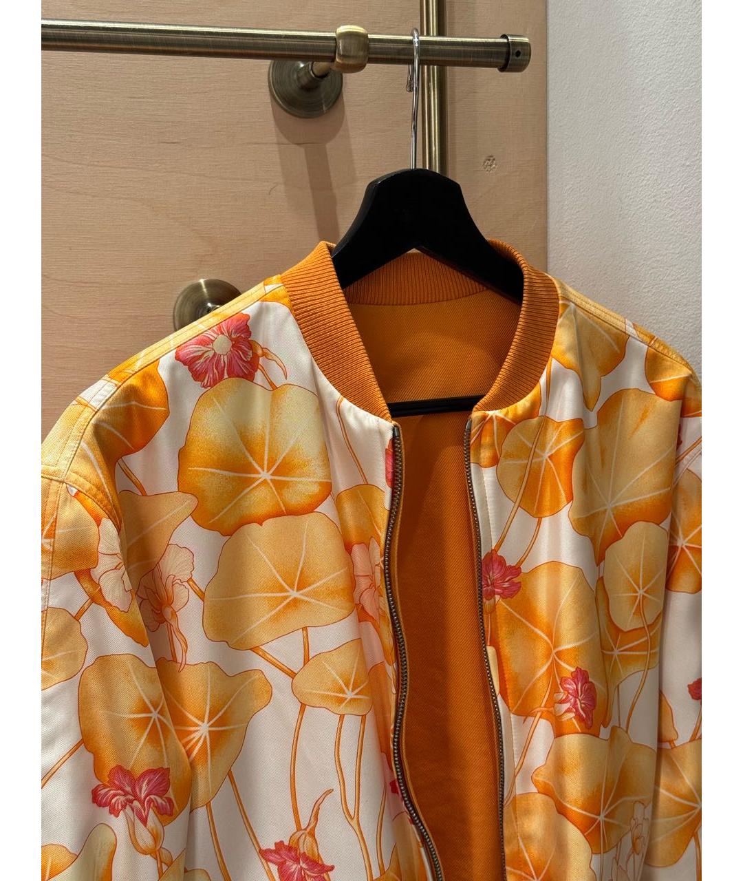 HERMES Оранжевый шелковый жакет/пиджак, фото 5