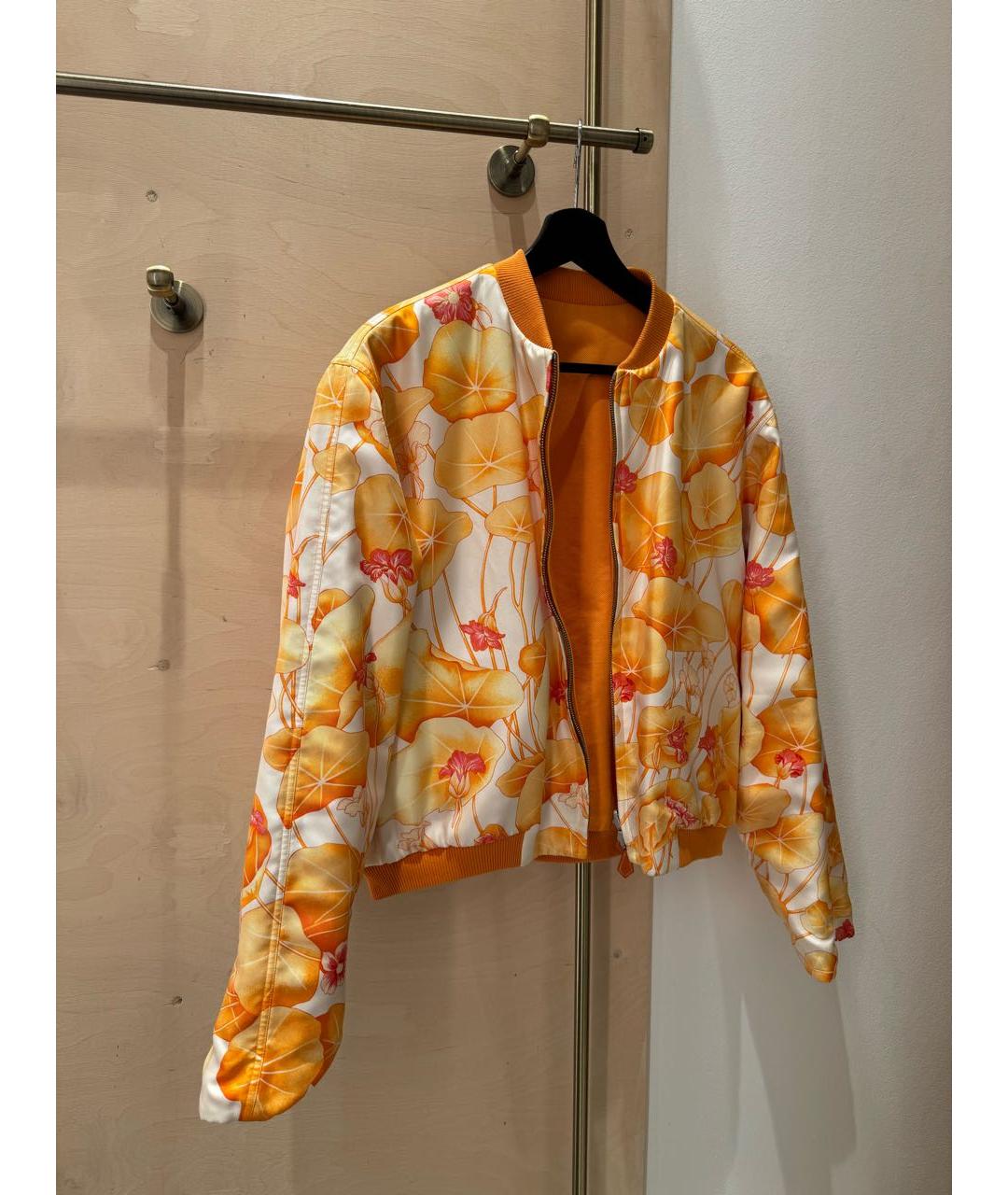 HERMES Оранжевый шелковый жакет/пиджак, фото 3