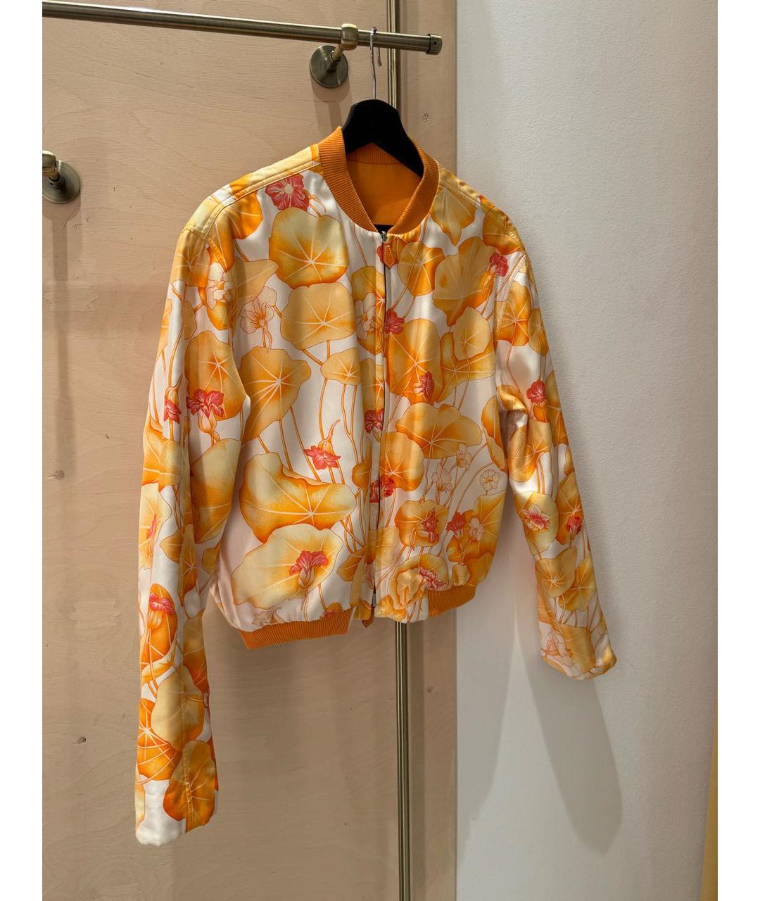 HERMES Оранжевый шелковый жакет/пиджак, фото 4
