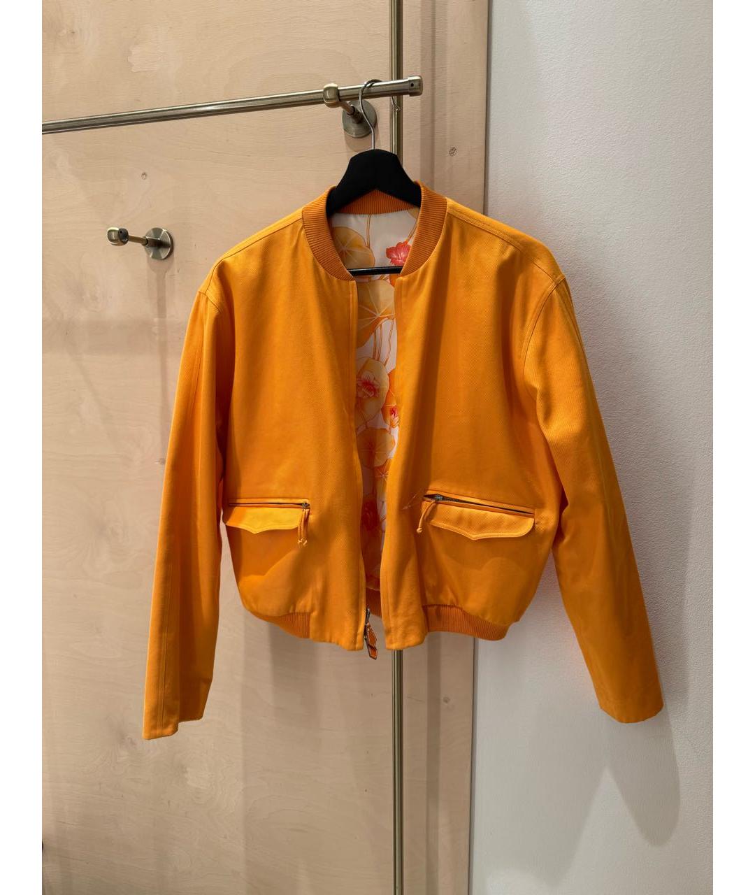 HERMES Оранжевый шелковый жакет/пиджак, фото 9