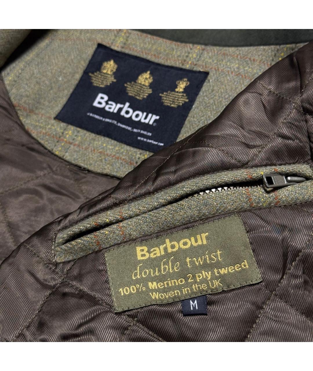 BARBOUR Зеленая твидовая куртка, фото 3
