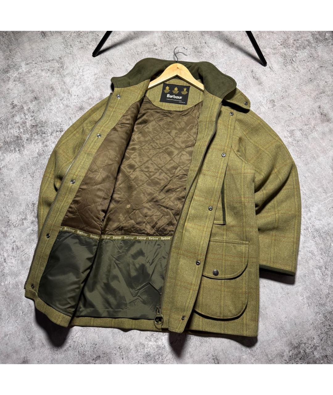 BARBOUR Зеленая твидовая куртка, фото 5