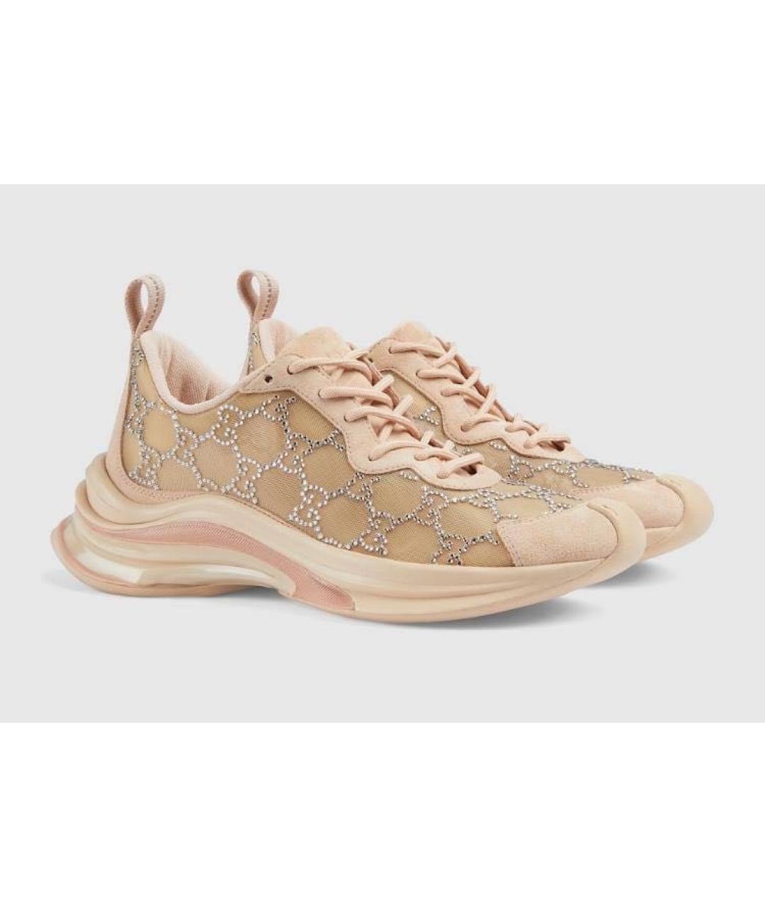 GUCCI Бежевые текстильные кроссовки, фото 5